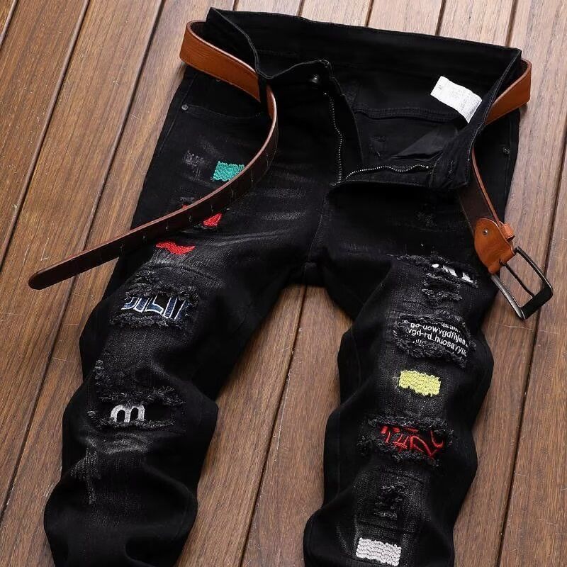 Streetwear Brand Denim - Korean Fashion Streetwear Brand Ripped Jeans