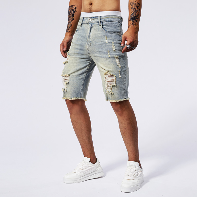 2025 Summer New Men's Ripped D - огляд і ціна Streetwear Brand Denim