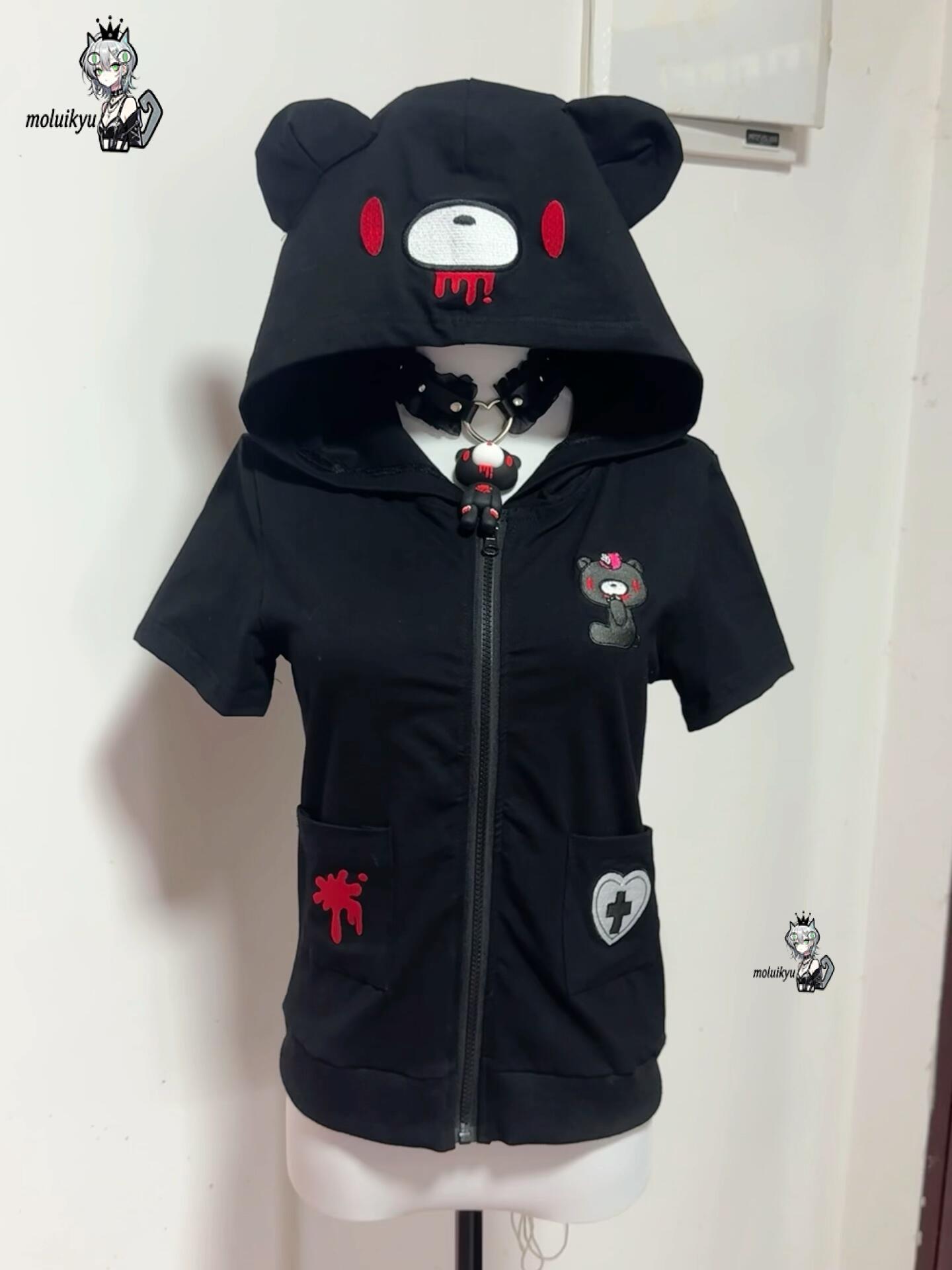 Kawaii Anime Hoodie Short Slee - огляд і ціна Streetwear Brand Y2K